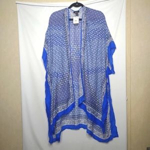 Nicole Miller Asymmetrical Bandana Print Beach Swim Cover-up Sz: OS NWT Boho